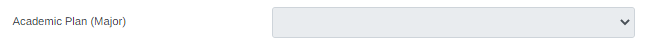 A view of a blank academic plan select option.