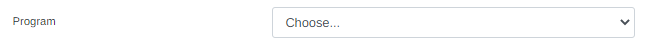 A view of a blank program select option.